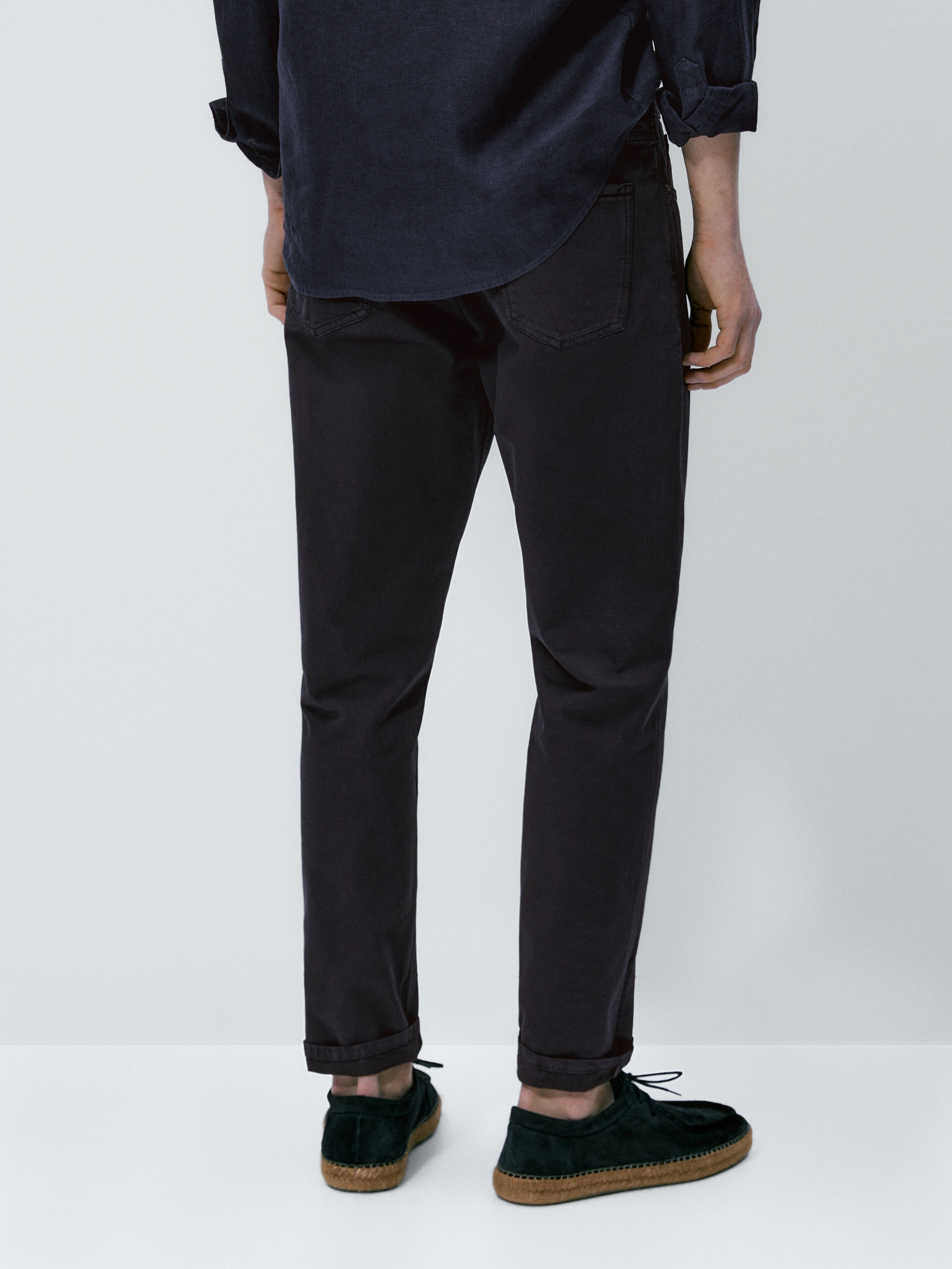 Calça teja de corte afunilado - AZUL MARINHO