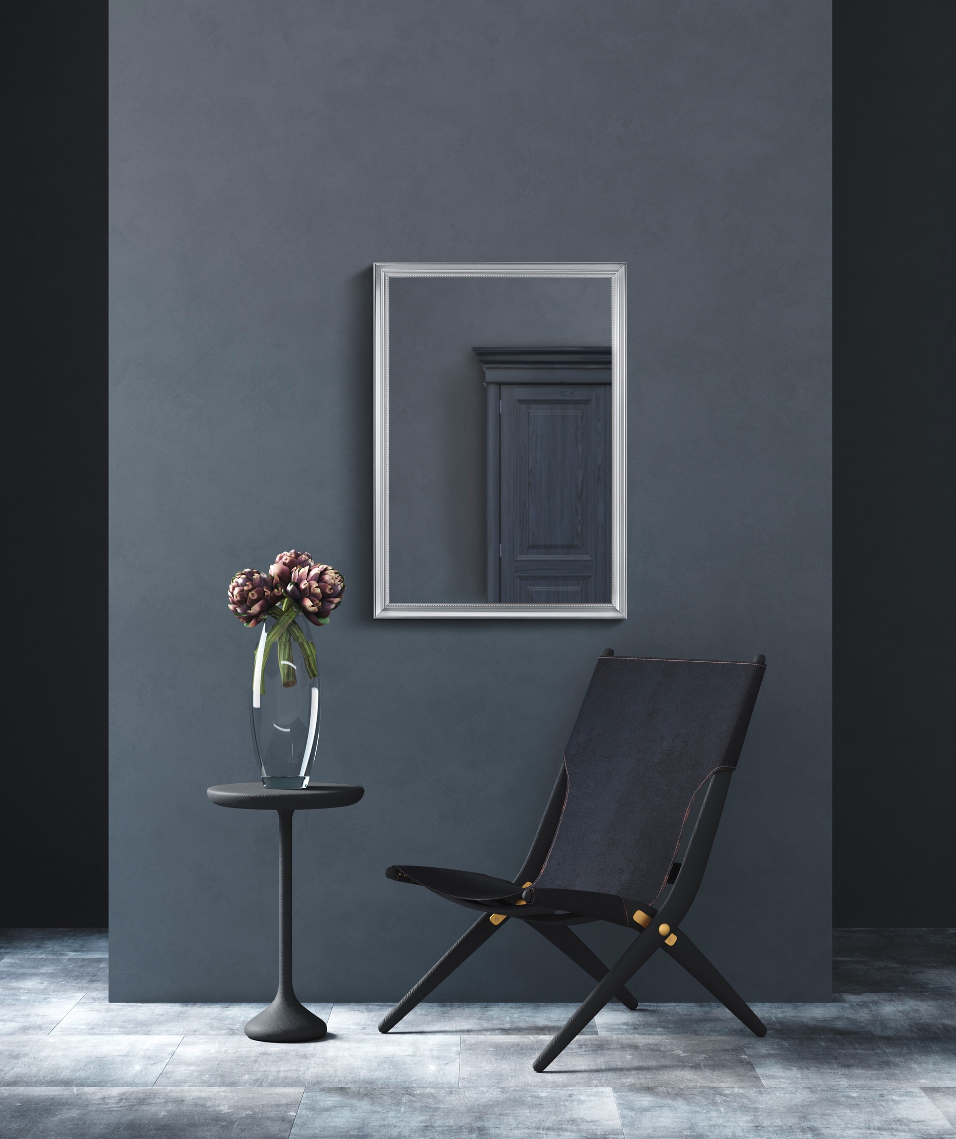 Wandspiegel FRIEDA 50 x 70 cm silberfarbig