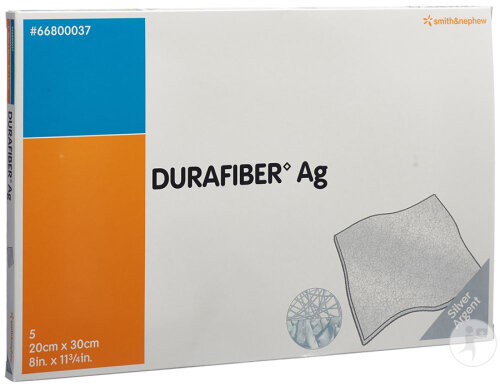 Smith&Nephew Durafiber Ag Pro Pansements 20x30cm 5 Pièces