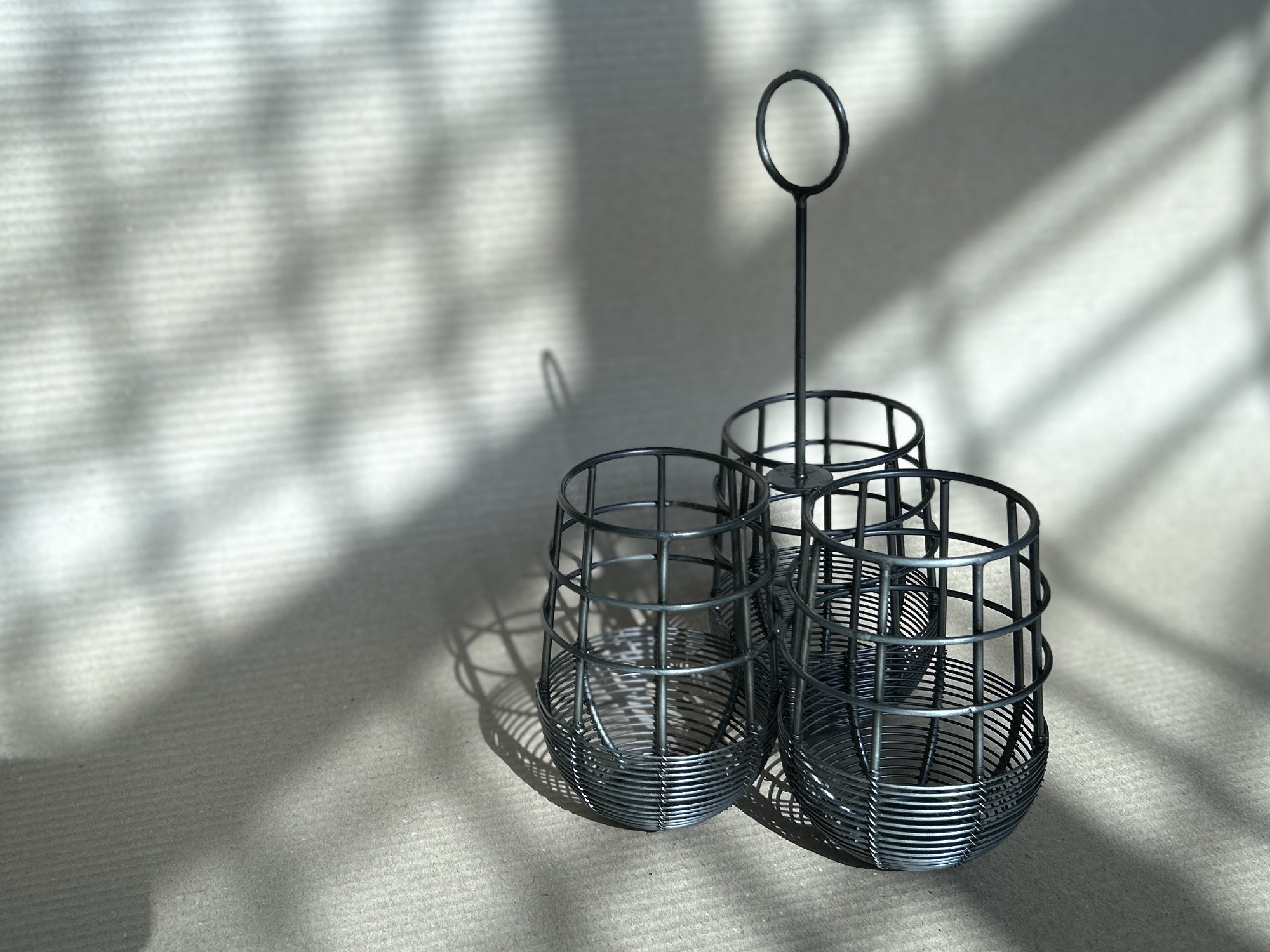3er Flaschenhalter, B 16 cm, L 16 cm, H 28 cm von fischer's lagerhaus