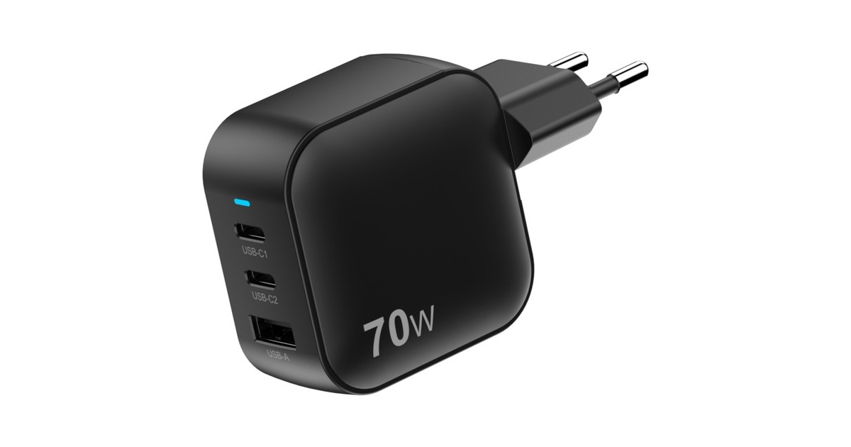 Sitecom70W GaN Power Delivery Wall Charger  (Zwart)