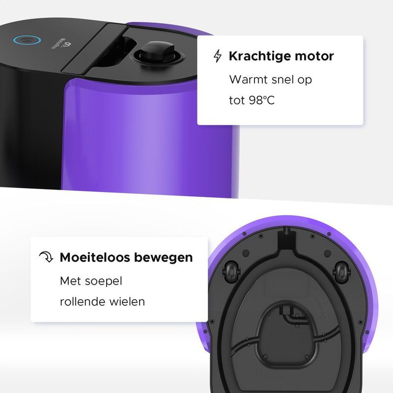 Motionflow - Stoomreiniger PRO - Zwart - 1500W - 1.5L Watertank - Handstomer voor Diepe Reiniging