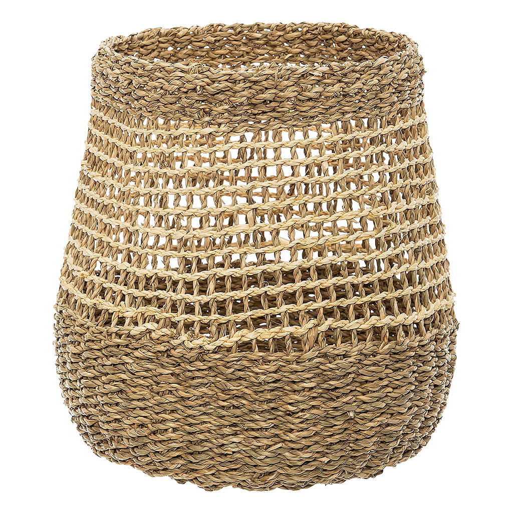 Panier rond ajouré osier naturel D 26x26.5cm