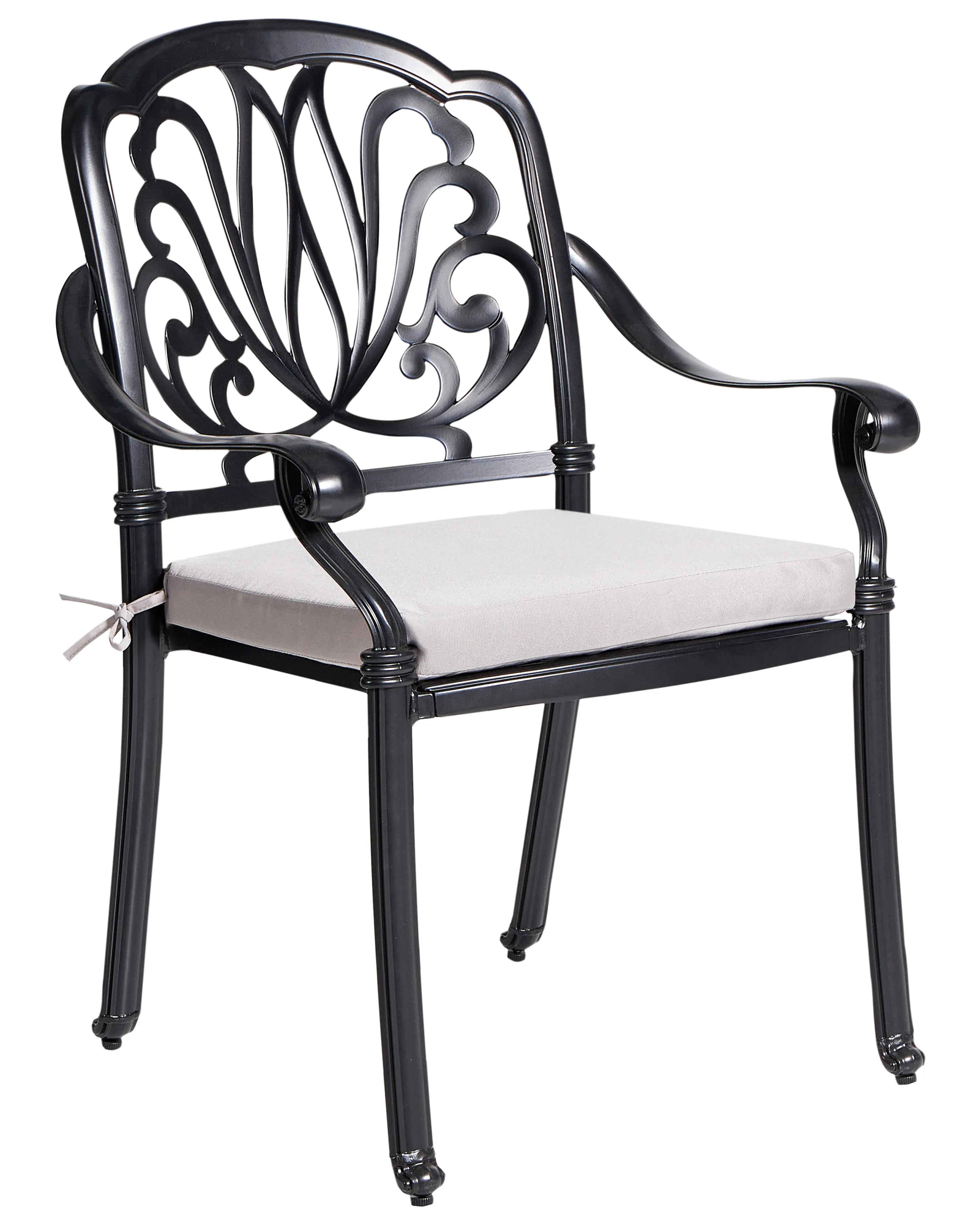 Set van 4 stoelen met zitkussen ANCONA Metaal Zwart