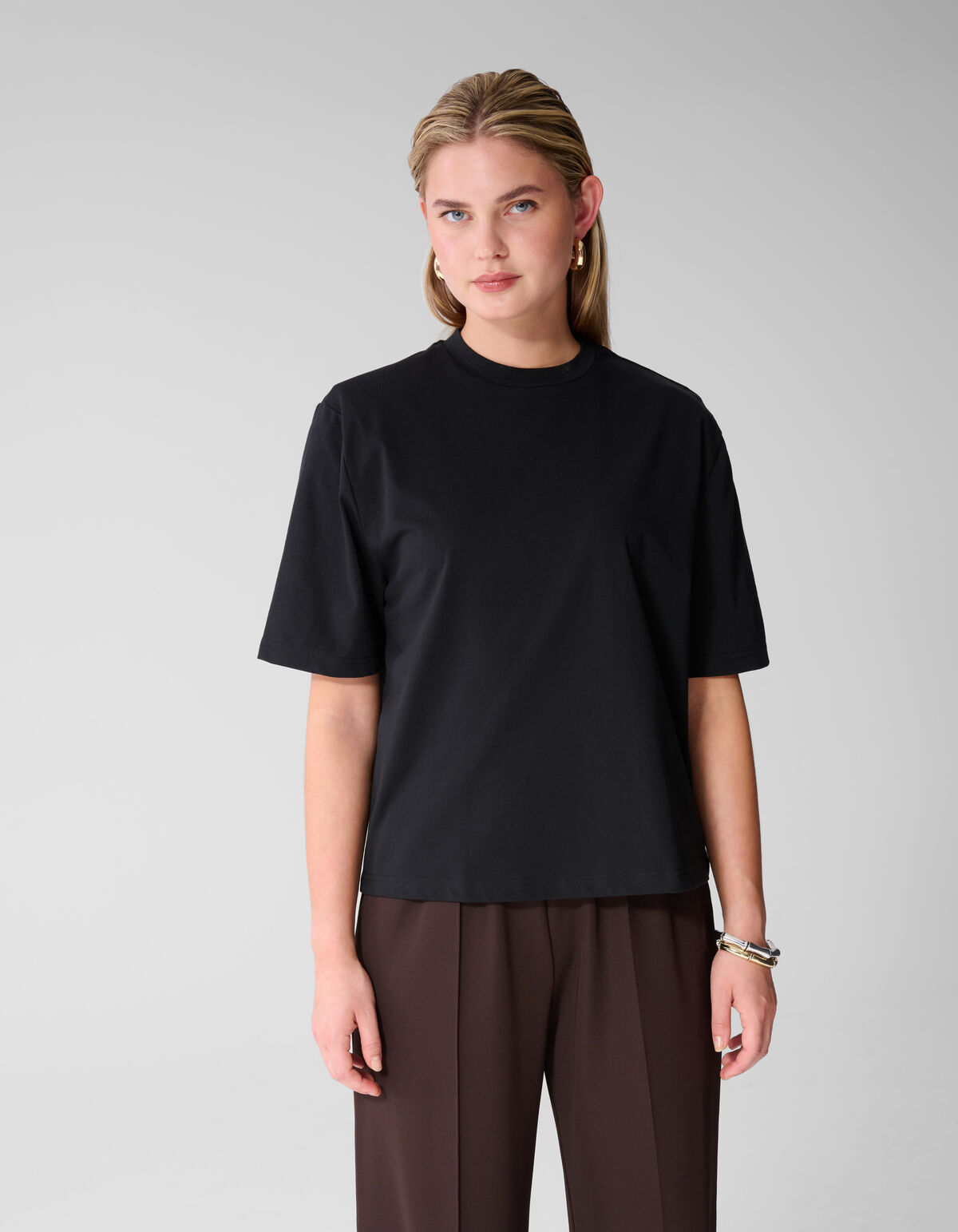 Padded T-shirt Zwart