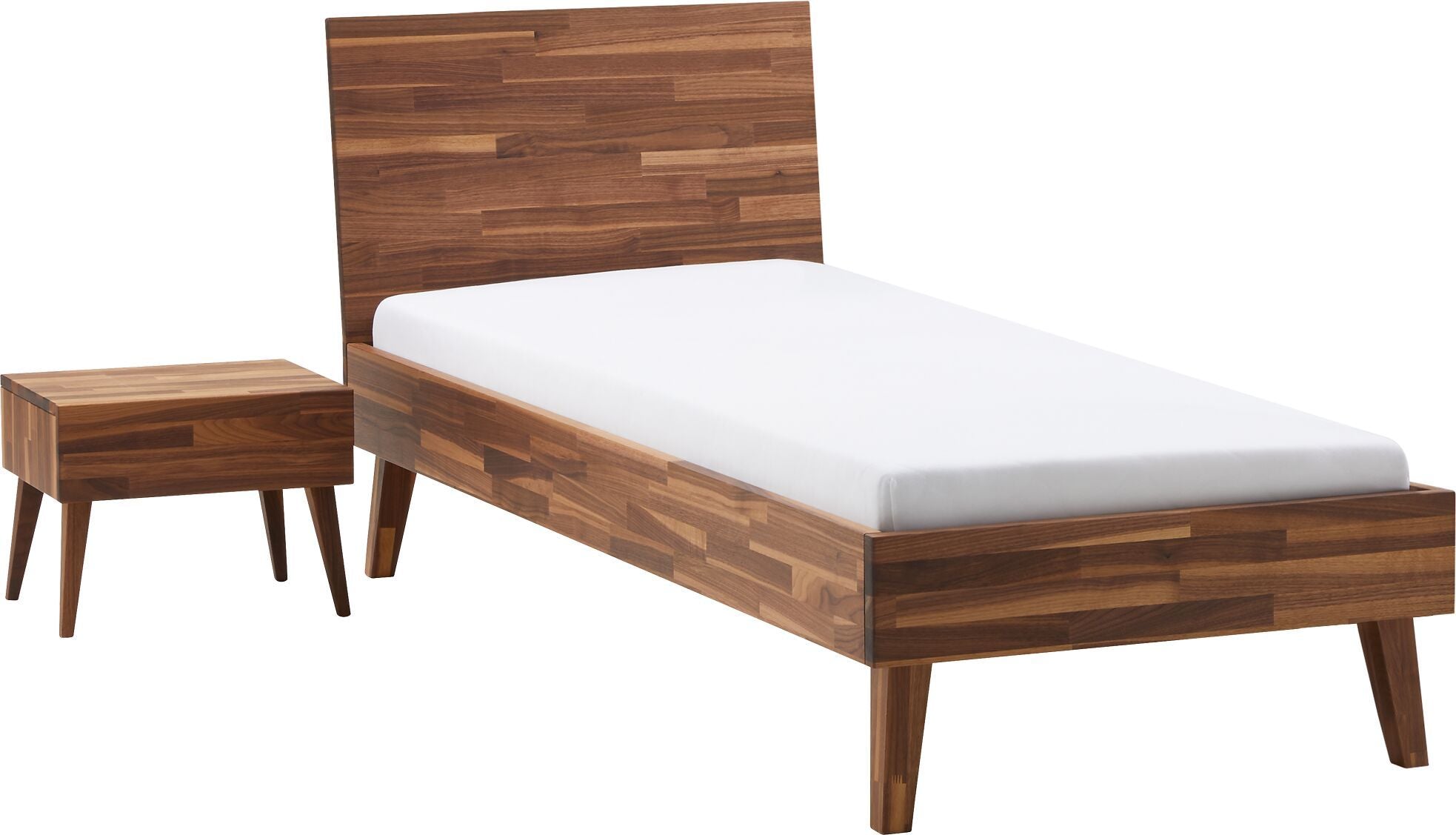 CARA Bett - Nussbaum / B: 90.0 cm x T: 200.0 cm