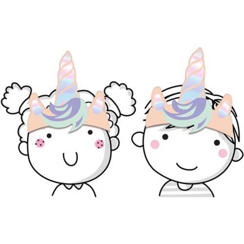 Hoofdbanden eenhoorns en regenbogen - 6st