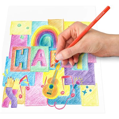 STAEDTLER Design Journey - 12 Crayons de couleur - couleurs assorties