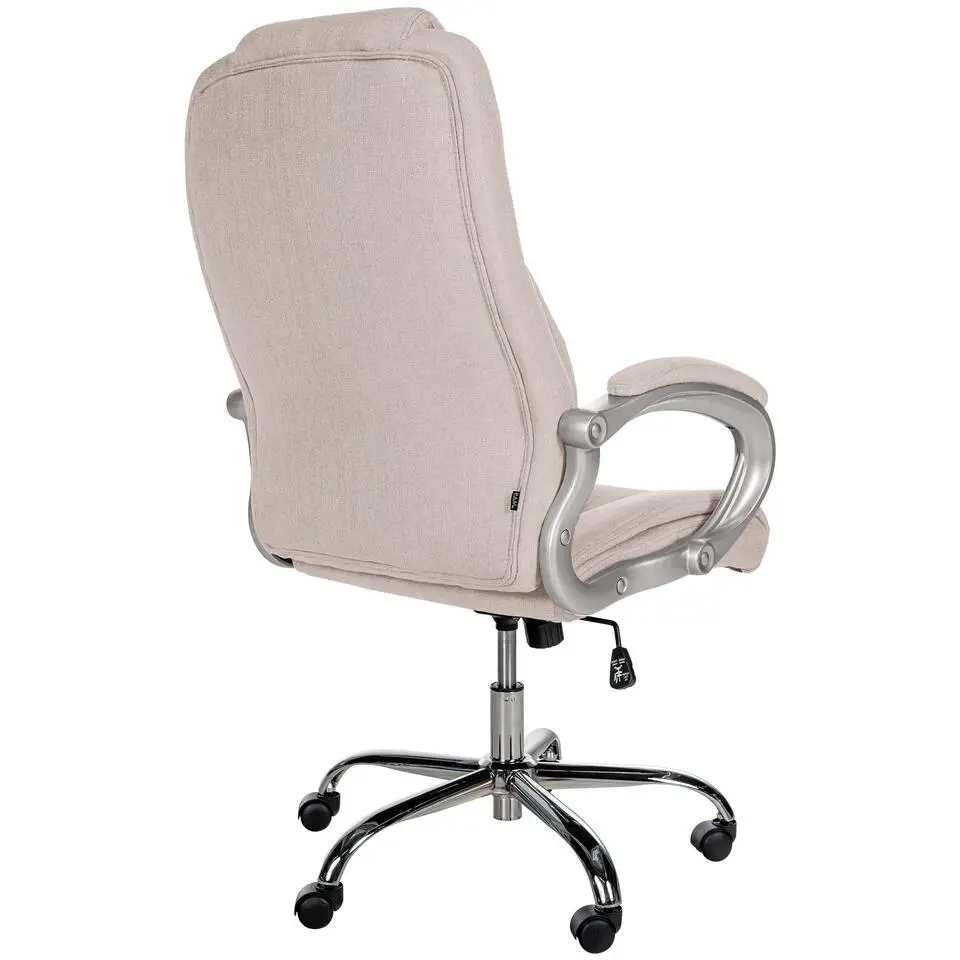 CLP Bureaustoel XL Apoll chroom Frame - Stof - creme