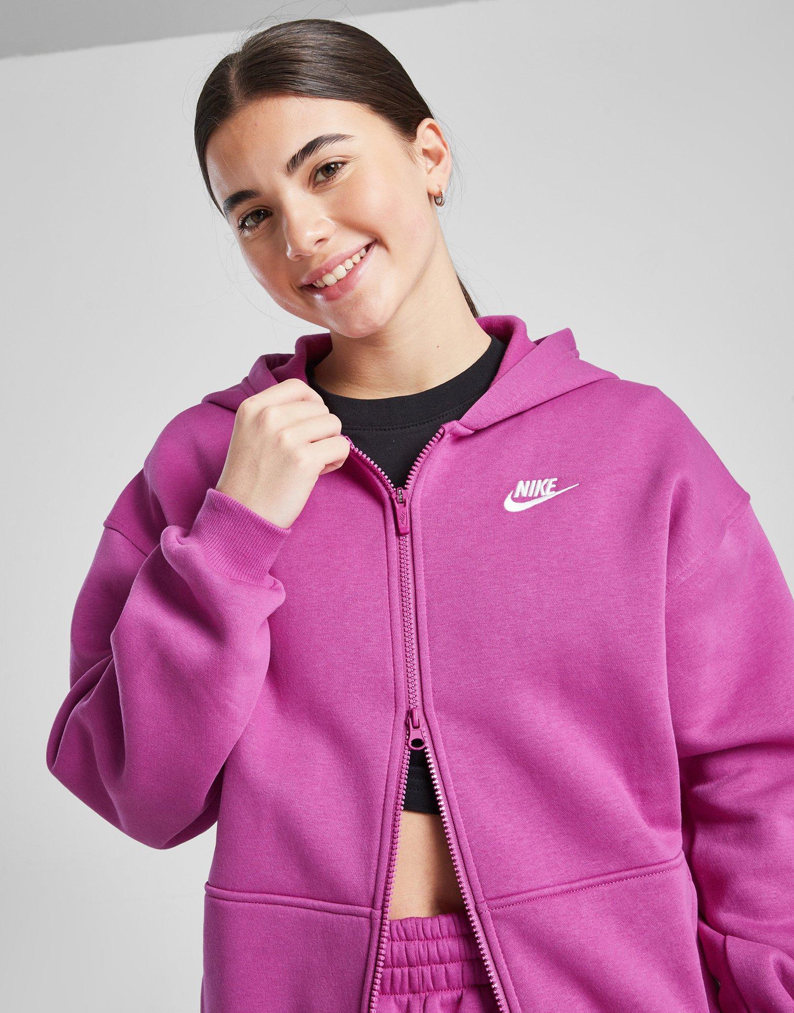 Nike Girls' Club Full Zip Oversized Hoodie Junior