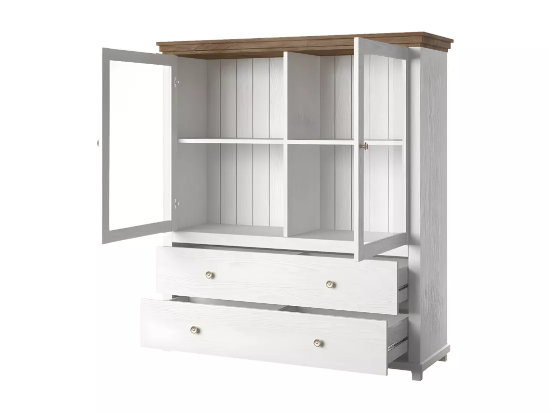 Vaisselier 2 portes 2 tiroirs Martin Bois Blanc