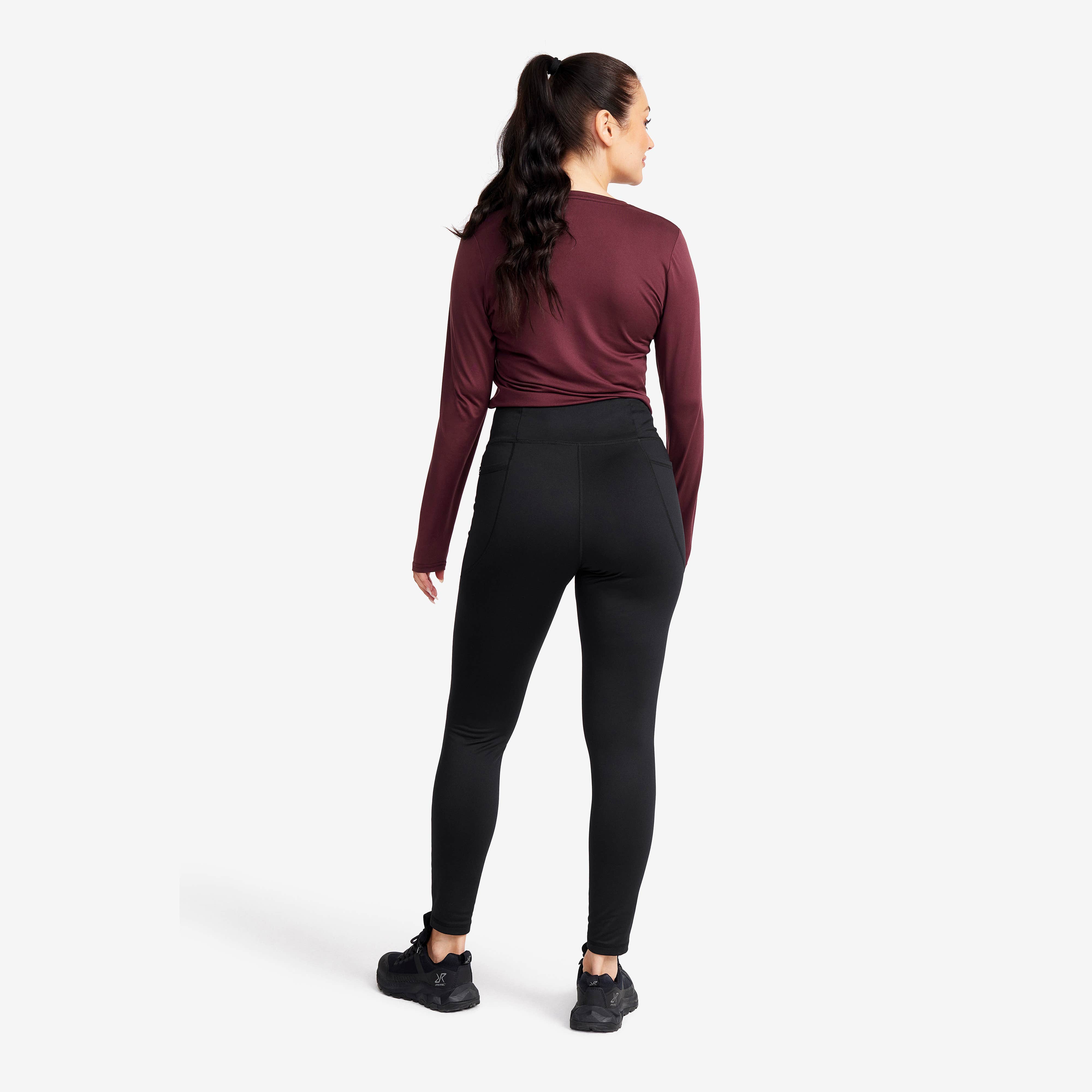 Alaska Fleece Lined Tights Dame Black