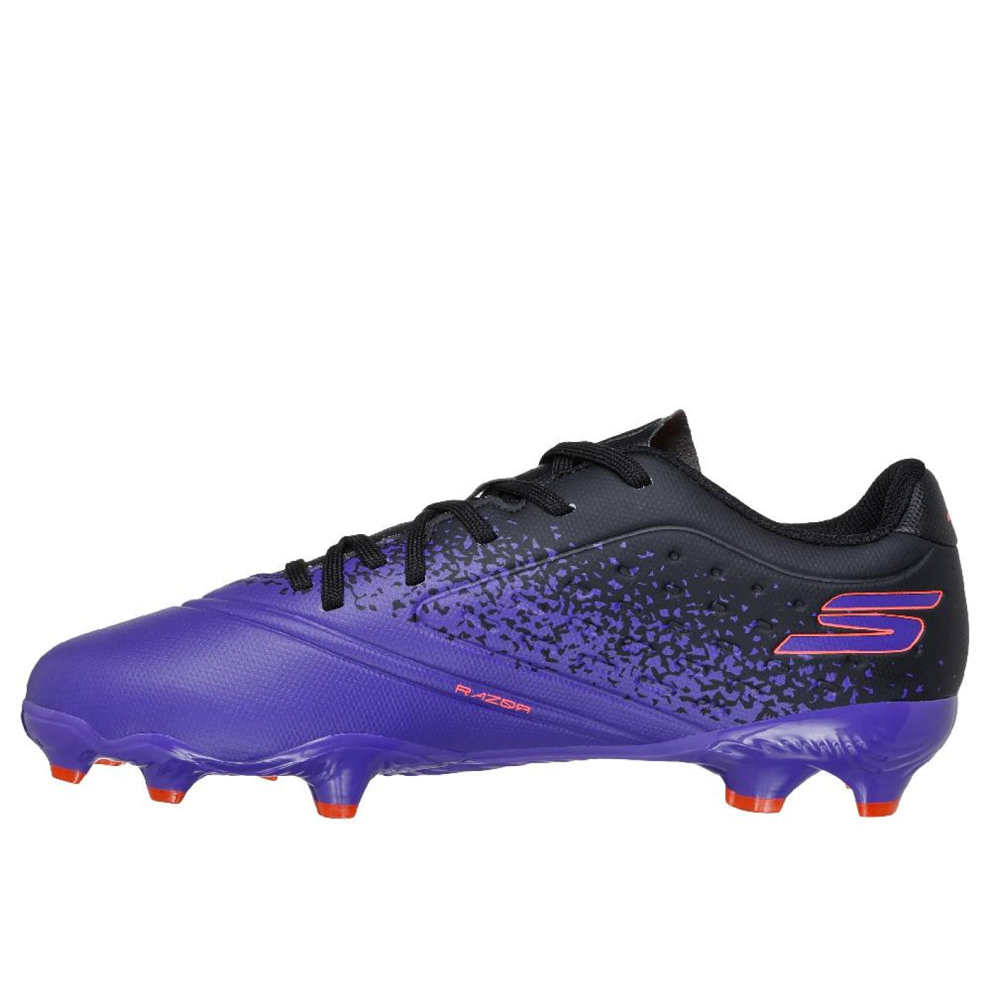 Skechers Razor 1.5 Gras Voetbalschoenen (FG) Kids Paars Zwart Oranje