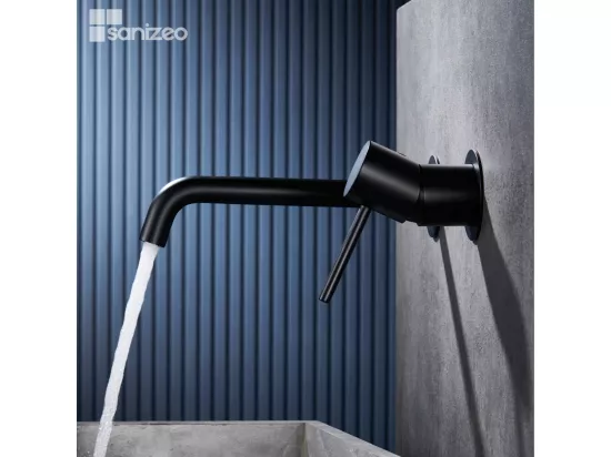 Robinet Mitigeur de Lavabo anti-calcaire Encastré Noir Mat IMEX MONZA GLM039/NG