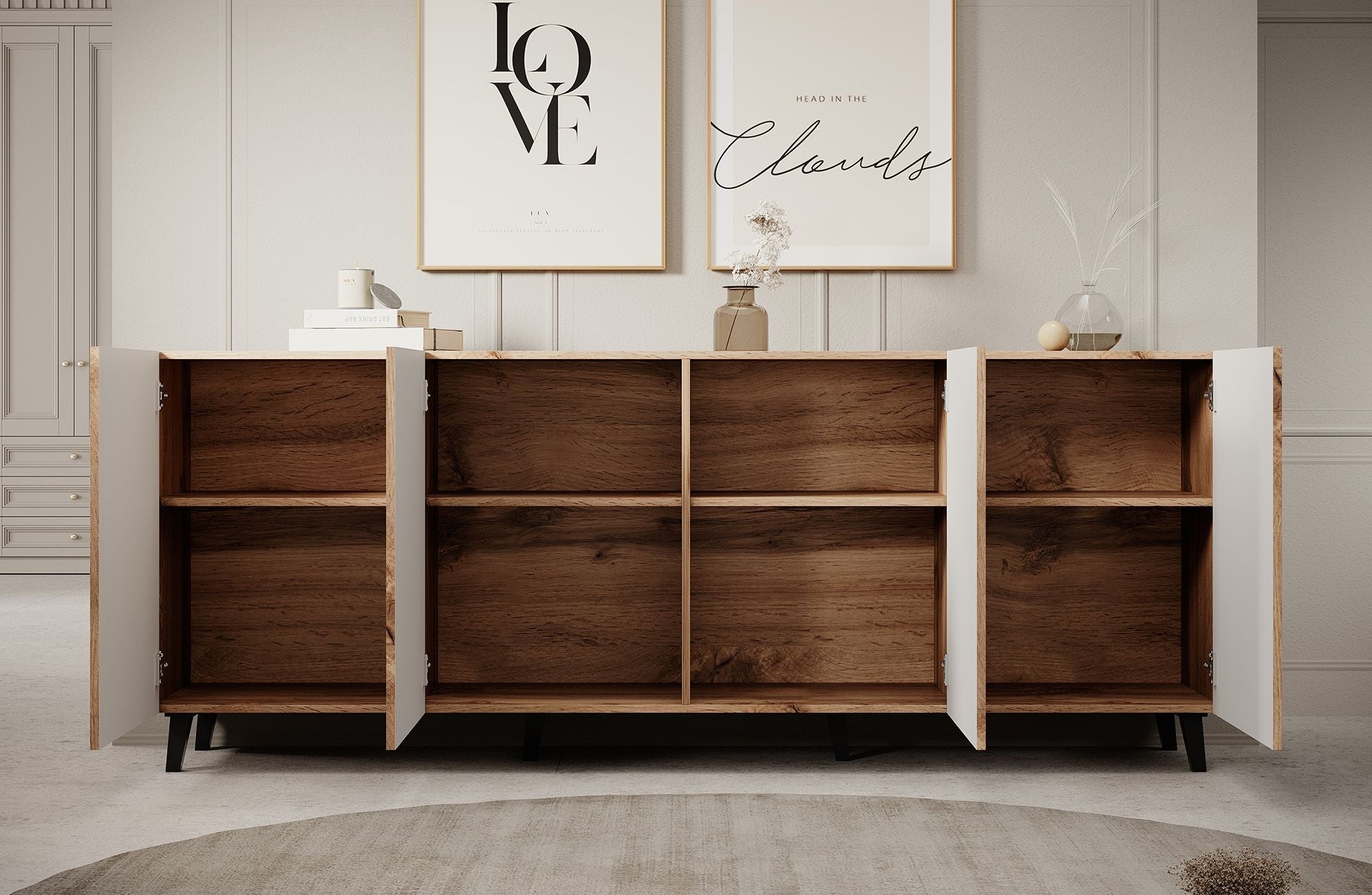 Meubella - Dressoir Vintar - Eiken - 200 cm
