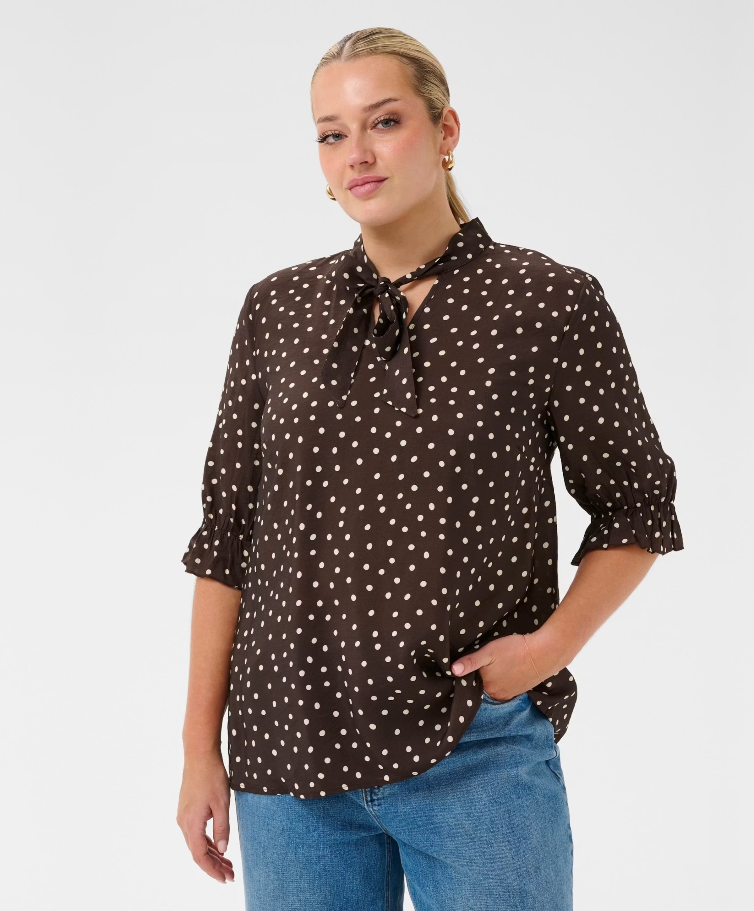 KAFFE Curve Dames blouse bruin
