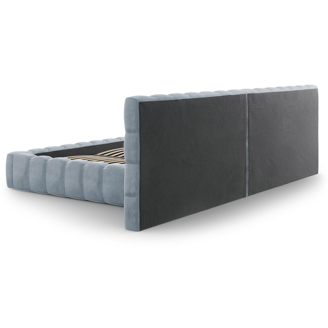 Cosmopolitan Design Lit avec coffre de rangement Bali Velours bleu clair - 200x200 cm