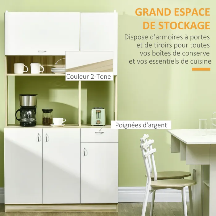 Armoire De Cuisine Delmas Bois Et Blanc Accessoire pour meuble de séjour