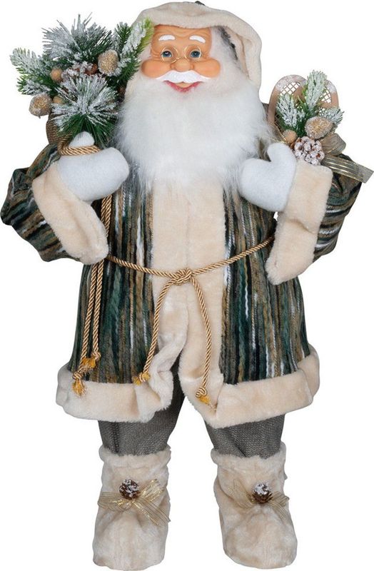 Kerstman decoratie pop Nielson - H80 cm - staand - kerst beeld - kerst figuur
