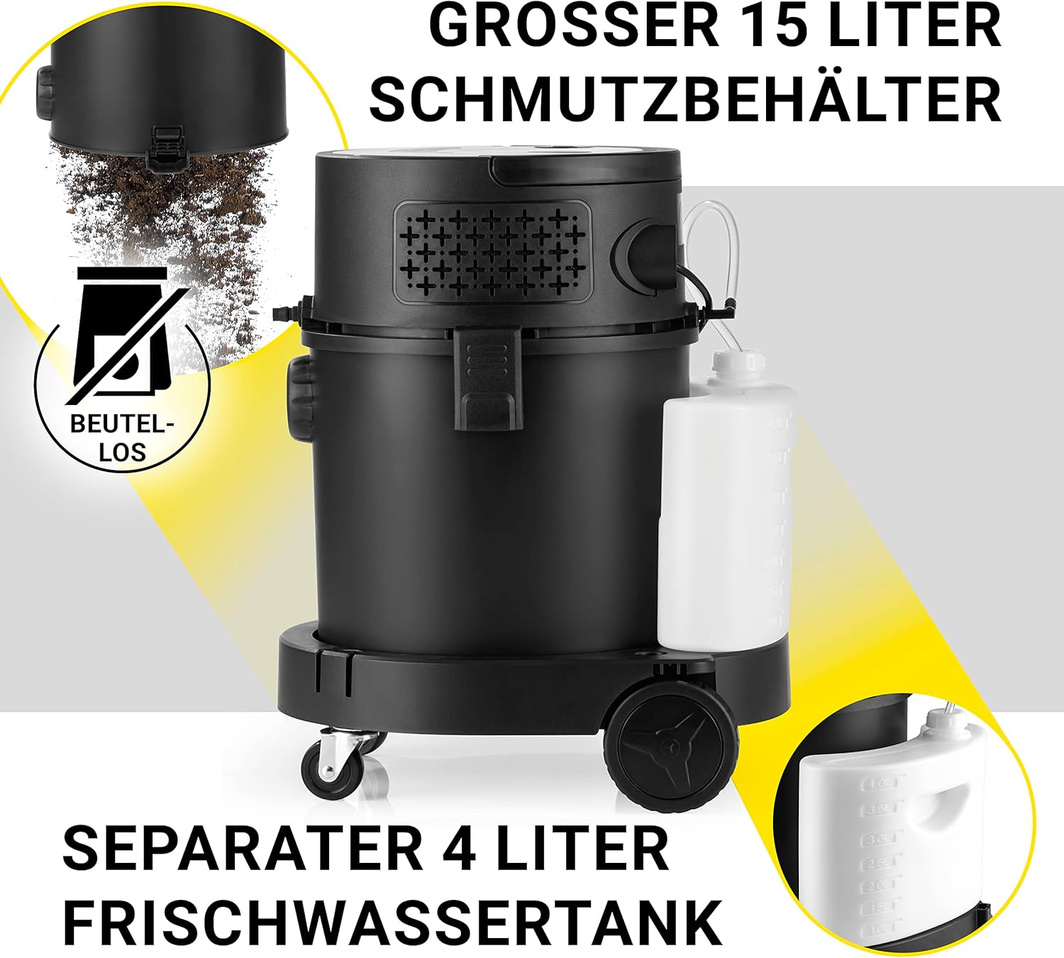 Sprüh- und Waschsauger für hygienische Sauberkeit bis in die Fasertiefe | Inkl. Shampoo | Entfernt hartnäckige Flecken & trocknet schnell | Ideal für Teppiche, Hartböden & Polster [1200 Watt]