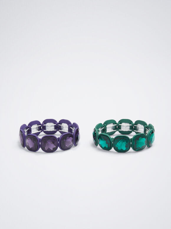 Conjunto de pulseiras de cristal - Multicolorido