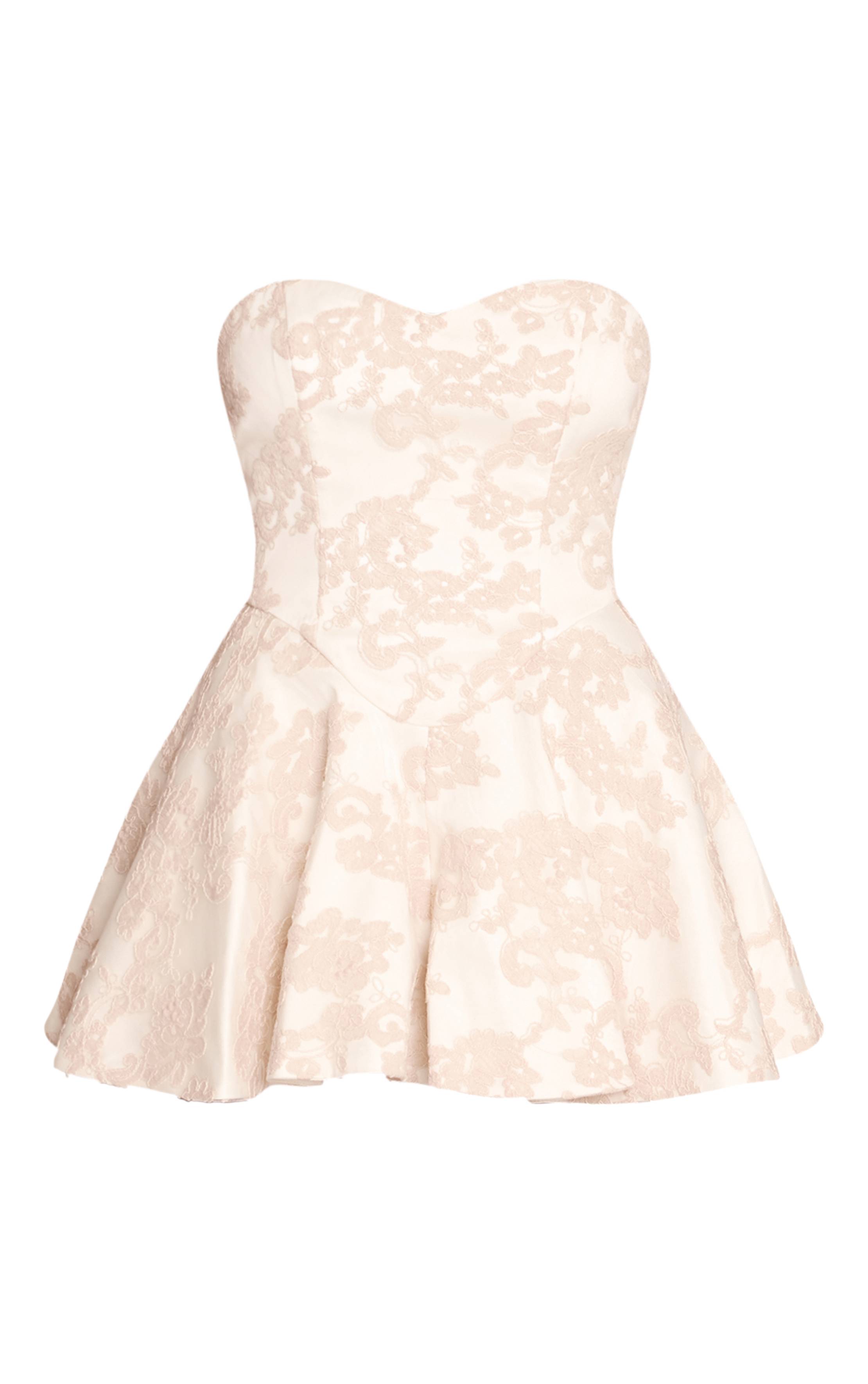Crème Combi-short Vaporeux En Tissu Tissé Brodé