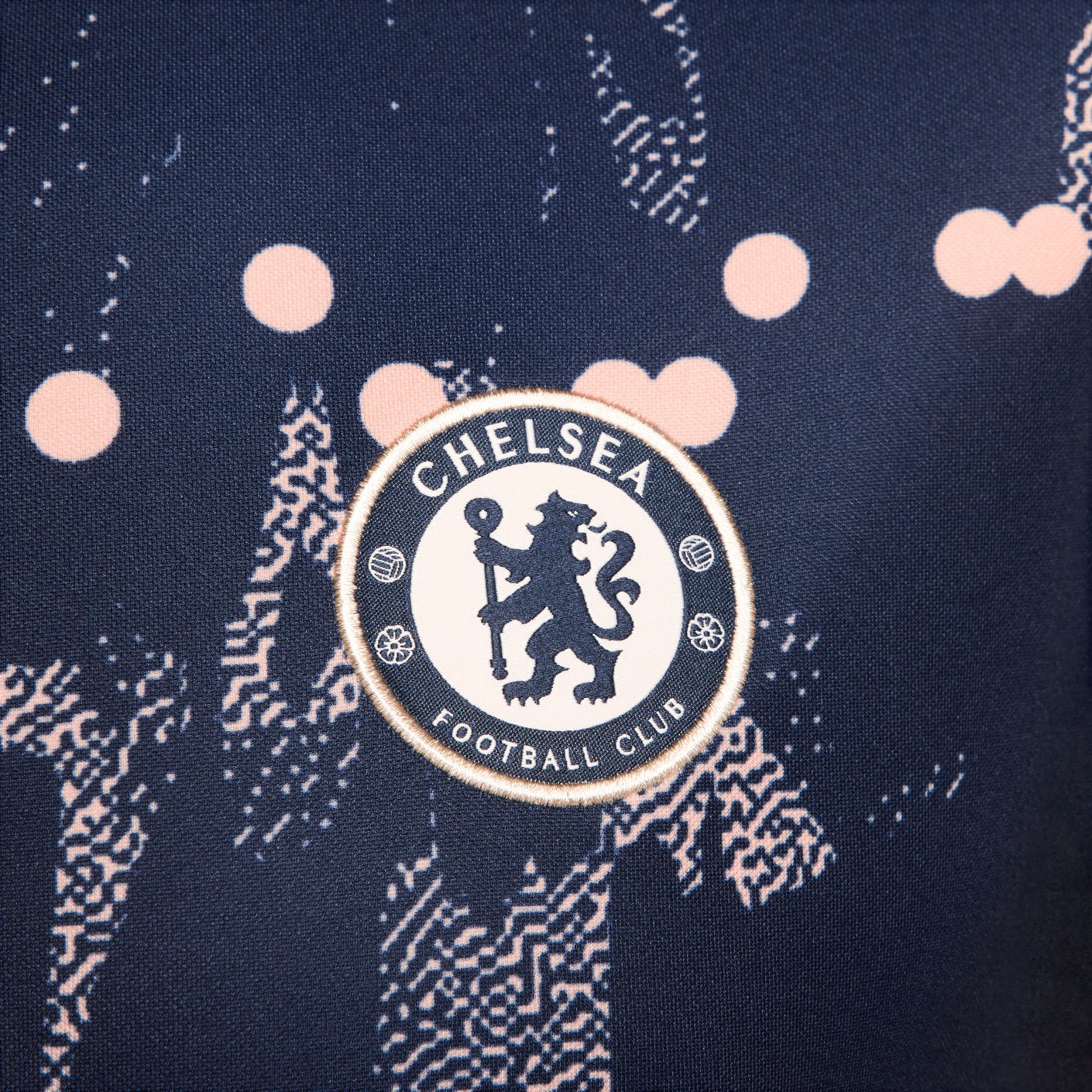 Nike Chelsea Pre-Match Trainingsshirt 2024-2025 Donkerblauw Lichtroze Goud