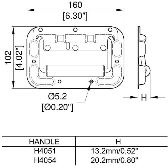 Penn Elcom H4051Z opbouwhandgreep met veer