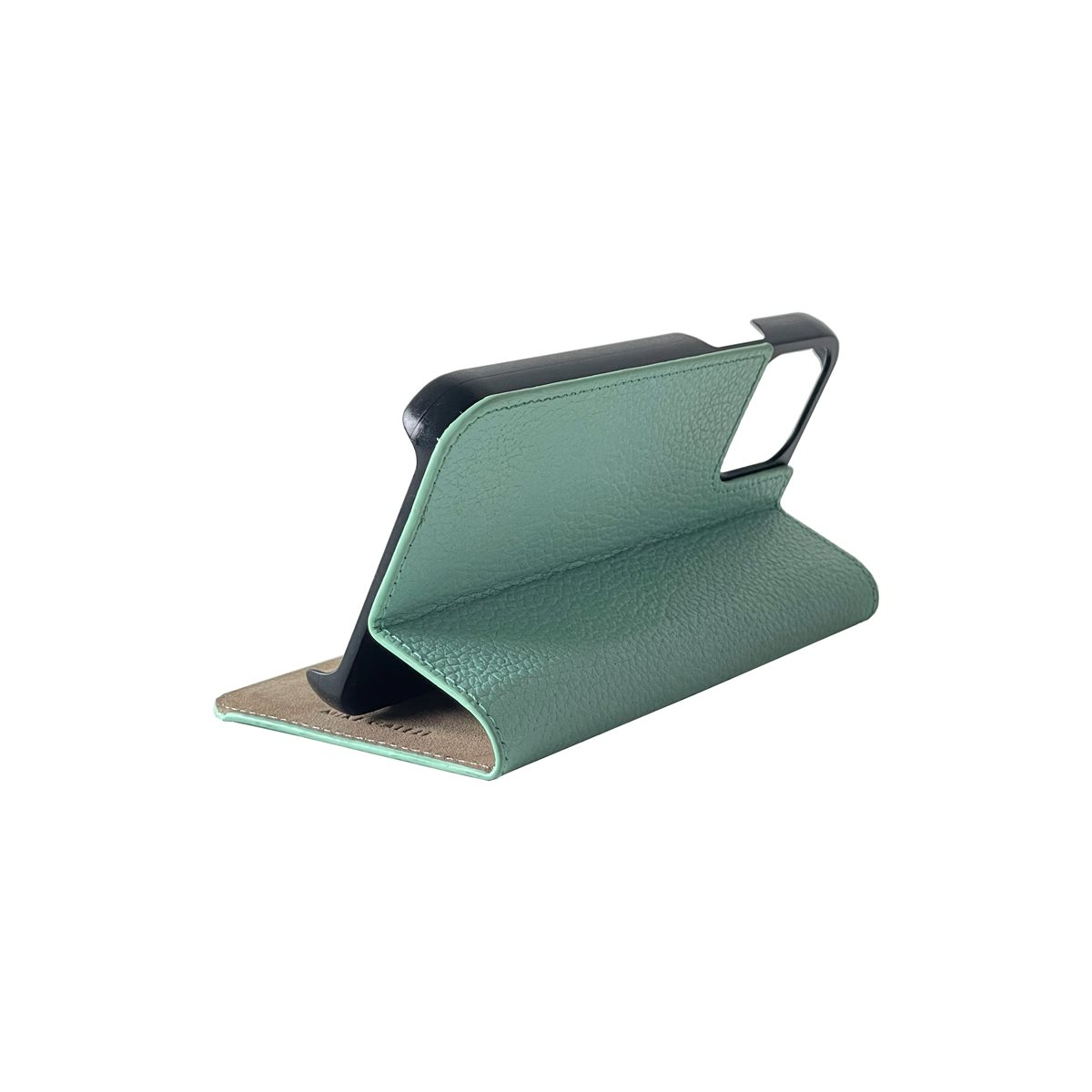 iPhone 14 Pro Echtleder Book Case Tasche Flip Cover Hand Made (MARCIP14PRO-M09) - Türkis