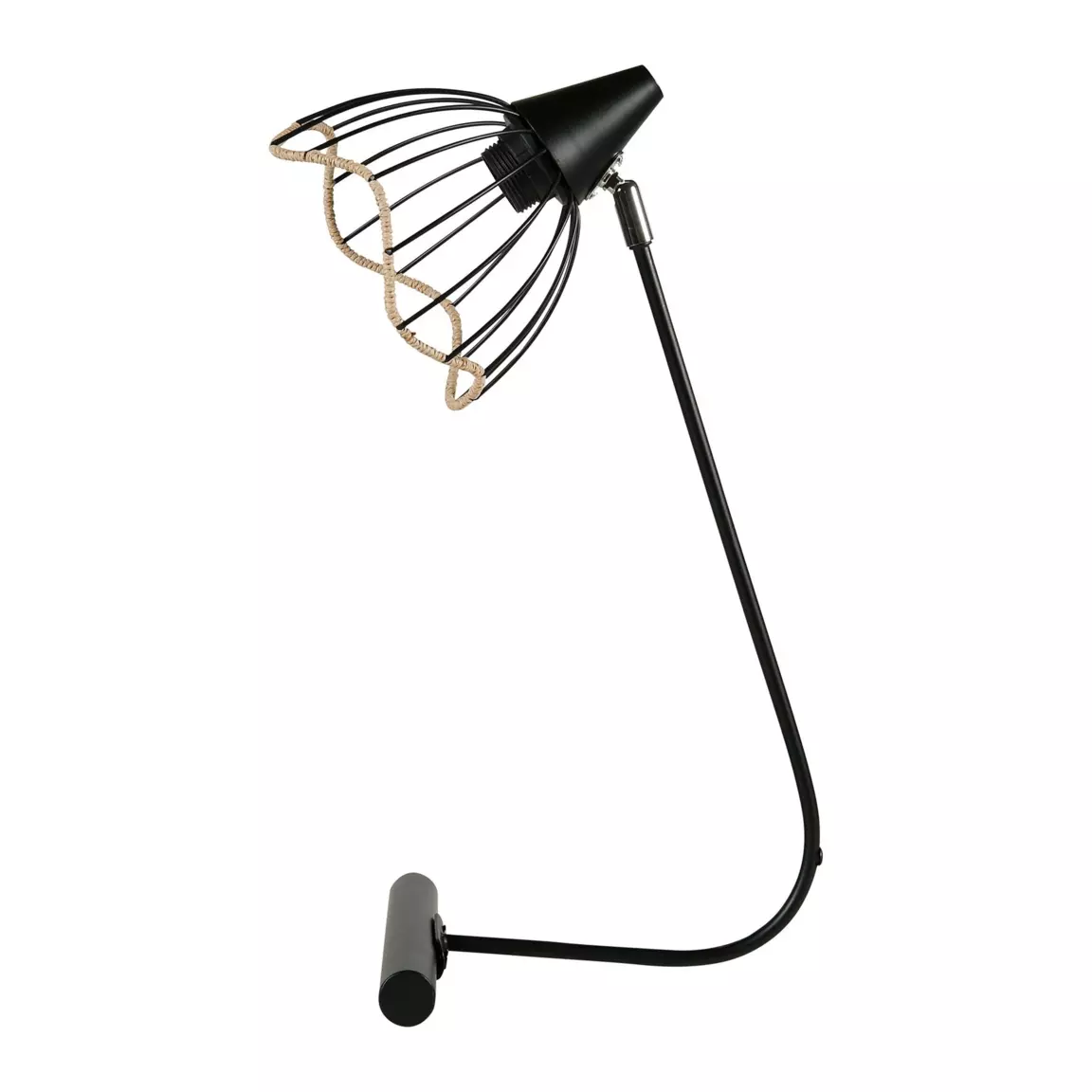 Lampe à poser corde tressée (H48 cm) Dona Noir