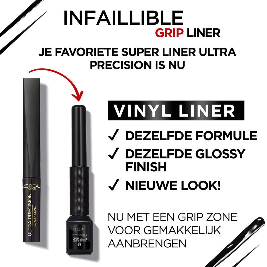 Infaillible Grip 24H Vinyl Liquid Liner eyeliner - zwart