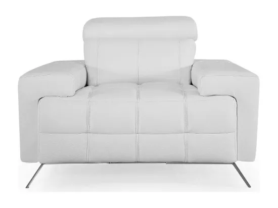 Fauteuil cuir Design JACOB Blanc