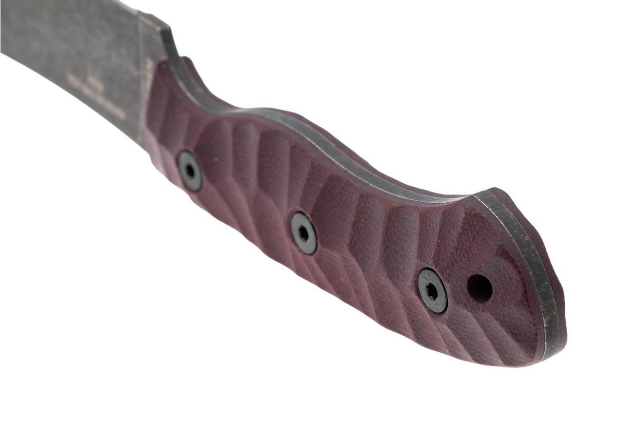 ESEE JG5, ESEE-JG5-LM, 1095 Stone Washed Black Oxide, Burgundy Linen Micarta, outdoormes, James Gibson design