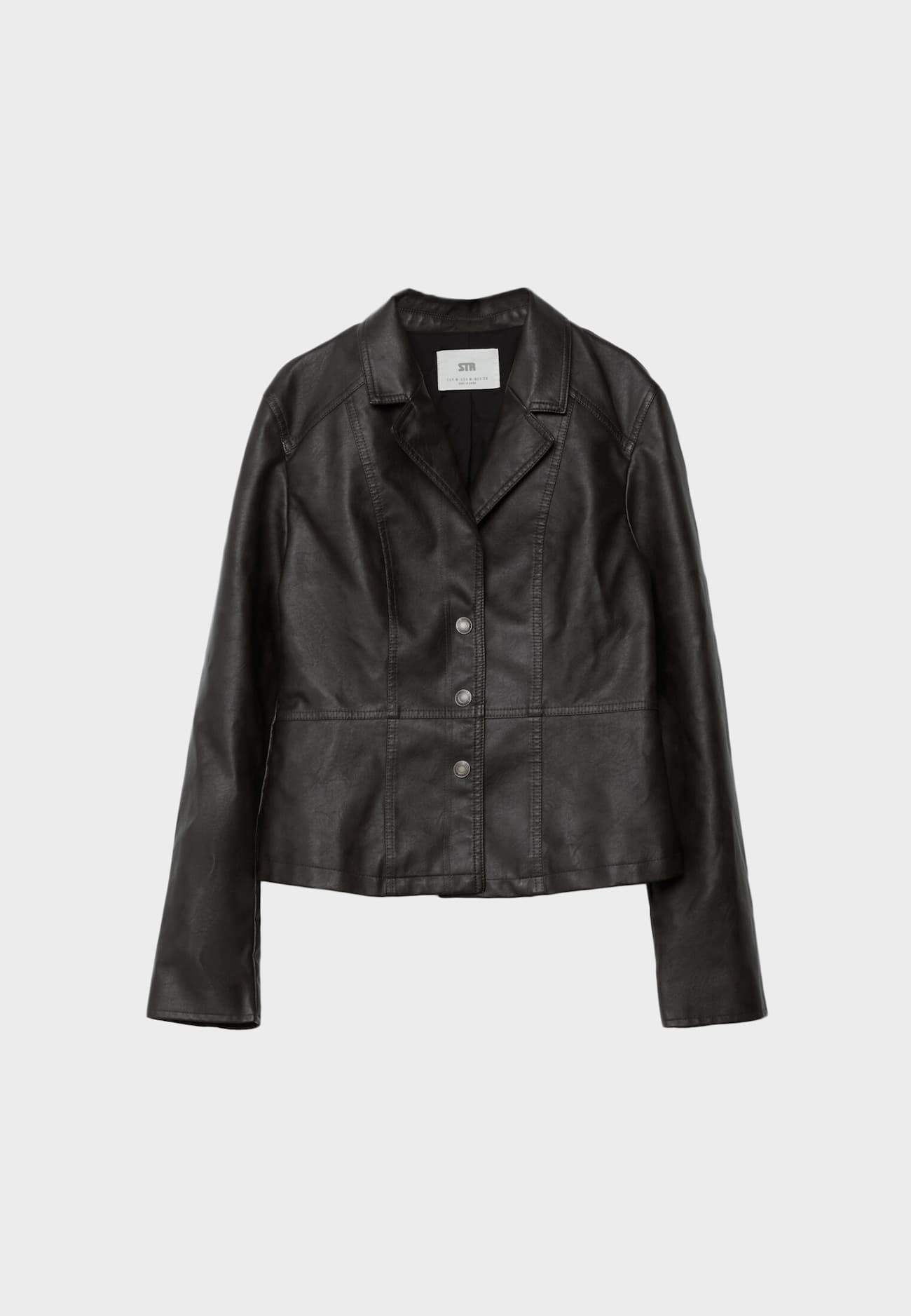 Blazer de couro sintético