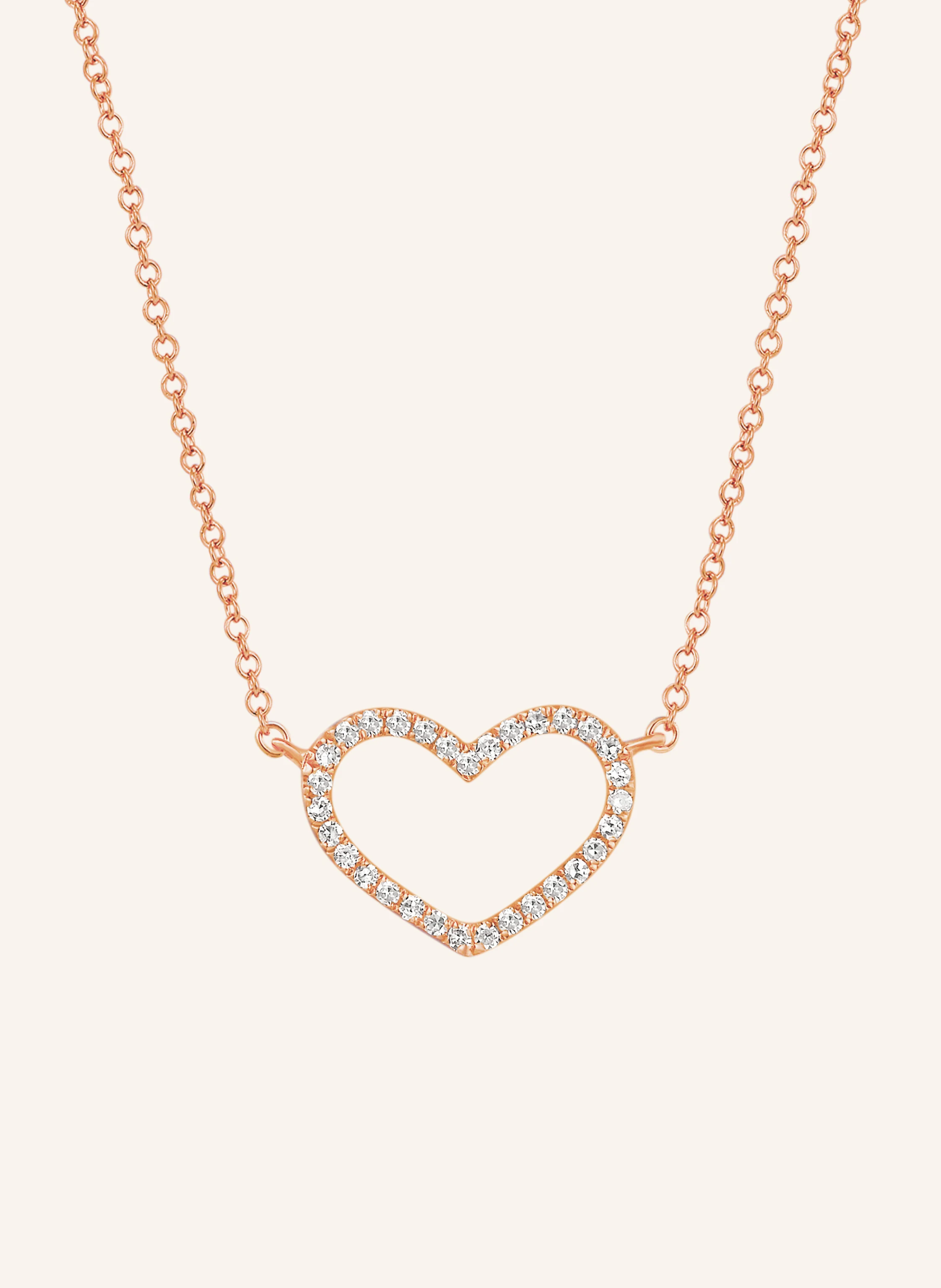 Leaf Halskette HEART aus 18 Karat Roségold mit Diamanten