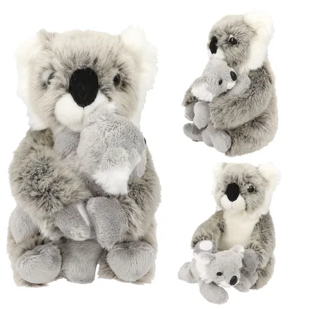 Depesche TOPModel Plüsch Koala Mama mit Baby WILD, 21 cm