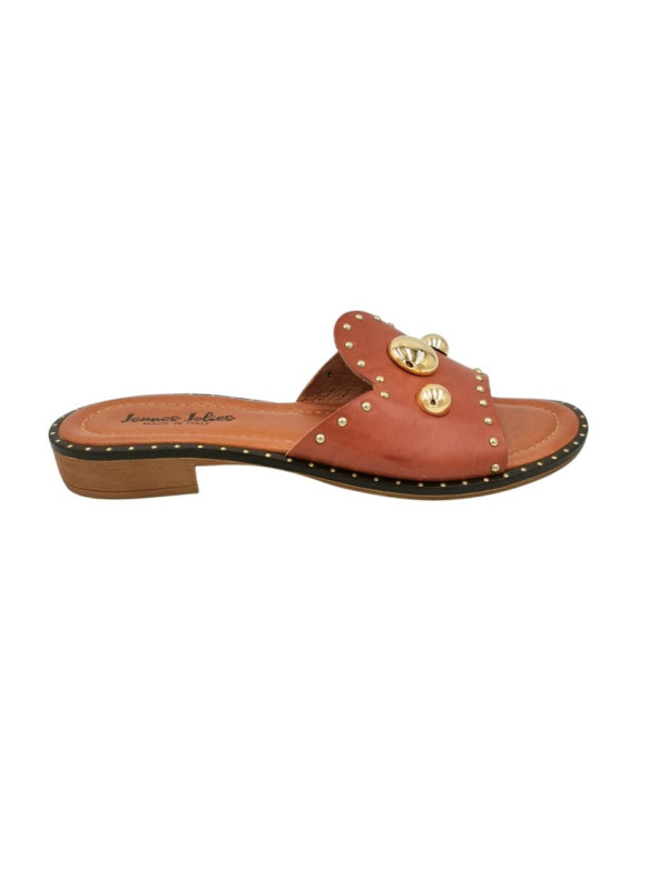 Jeunes et Jolies - Mules Cuir Naples Camel