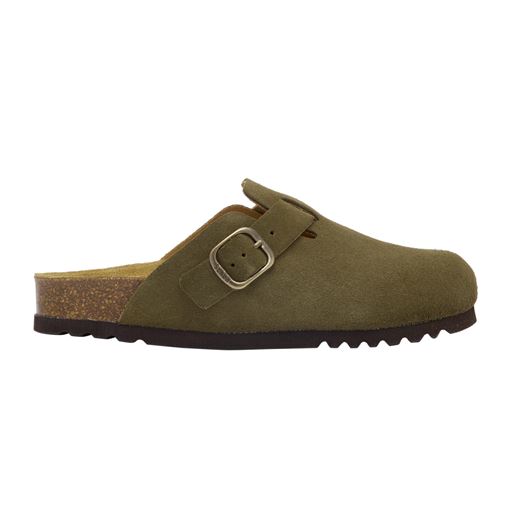 Scholl Fae Suede Clogs, Khaki, 39