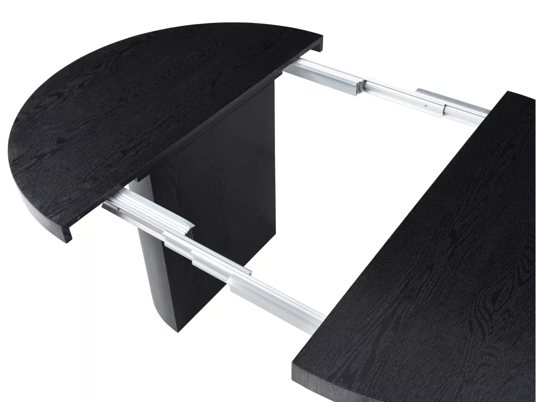 Table à manger extensible 4 à 12 personnes en MDF - Noir - SIDRINA