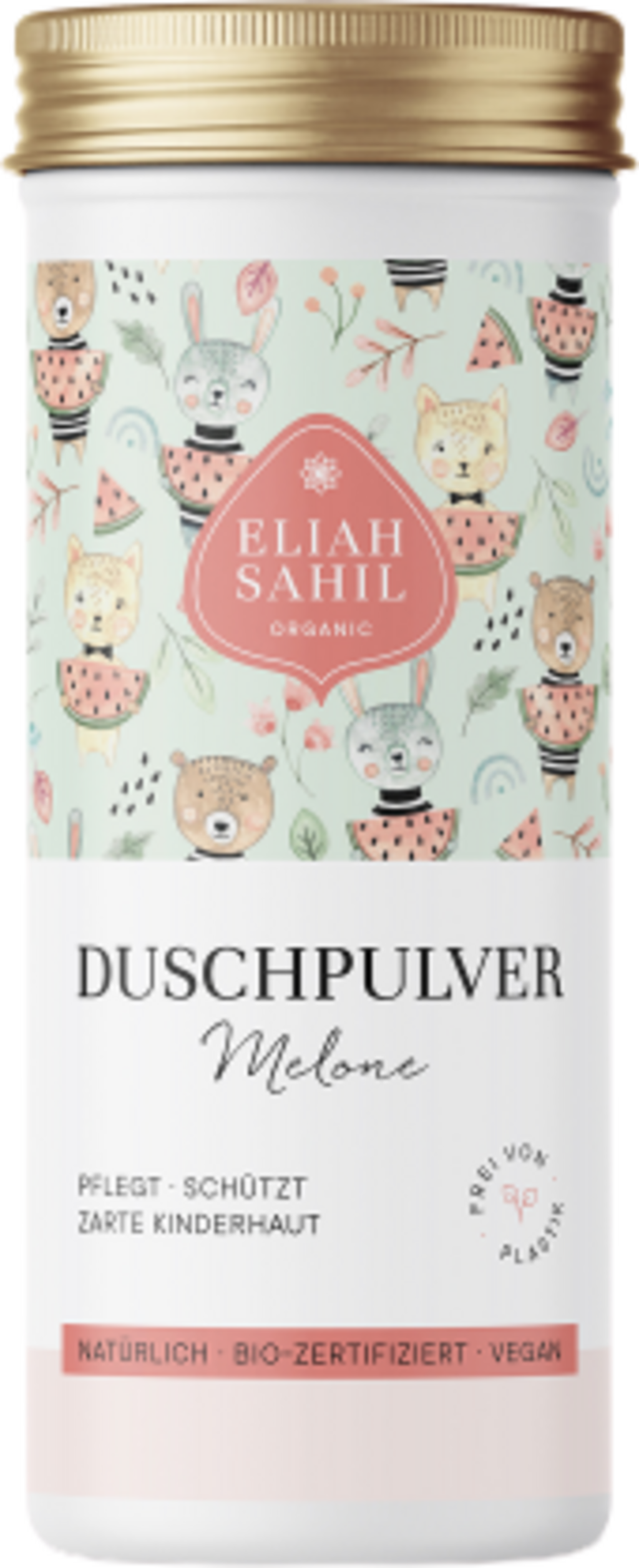ELIAH SAHIL  Bio Duschpulver Melone für Kinder, 90 g