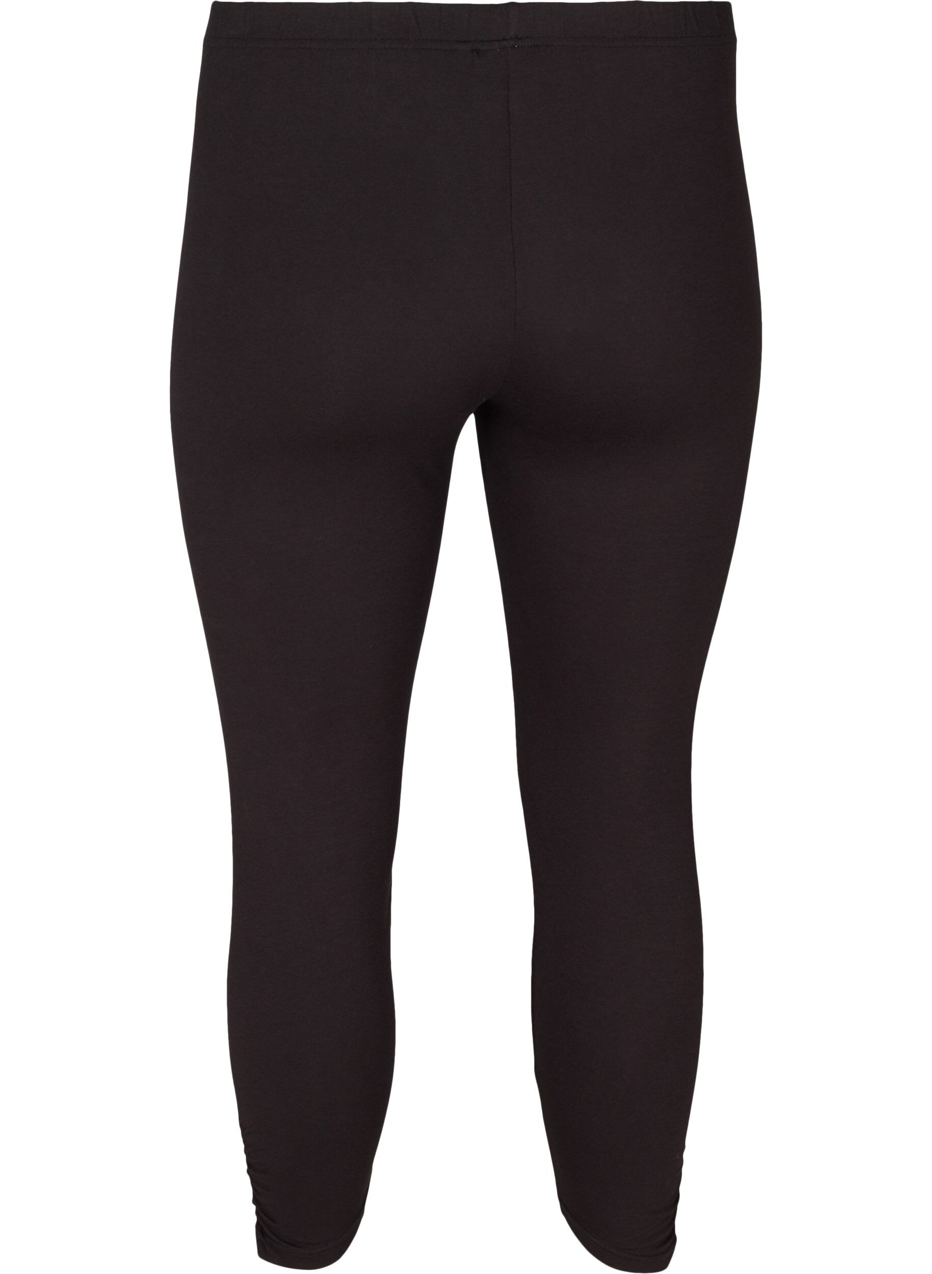 Basis 3/4 leggings med rynkedetalje