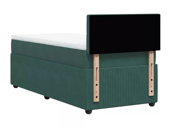 Sommier à lattes de lit avec matelas Vert foncé 90x190 cm