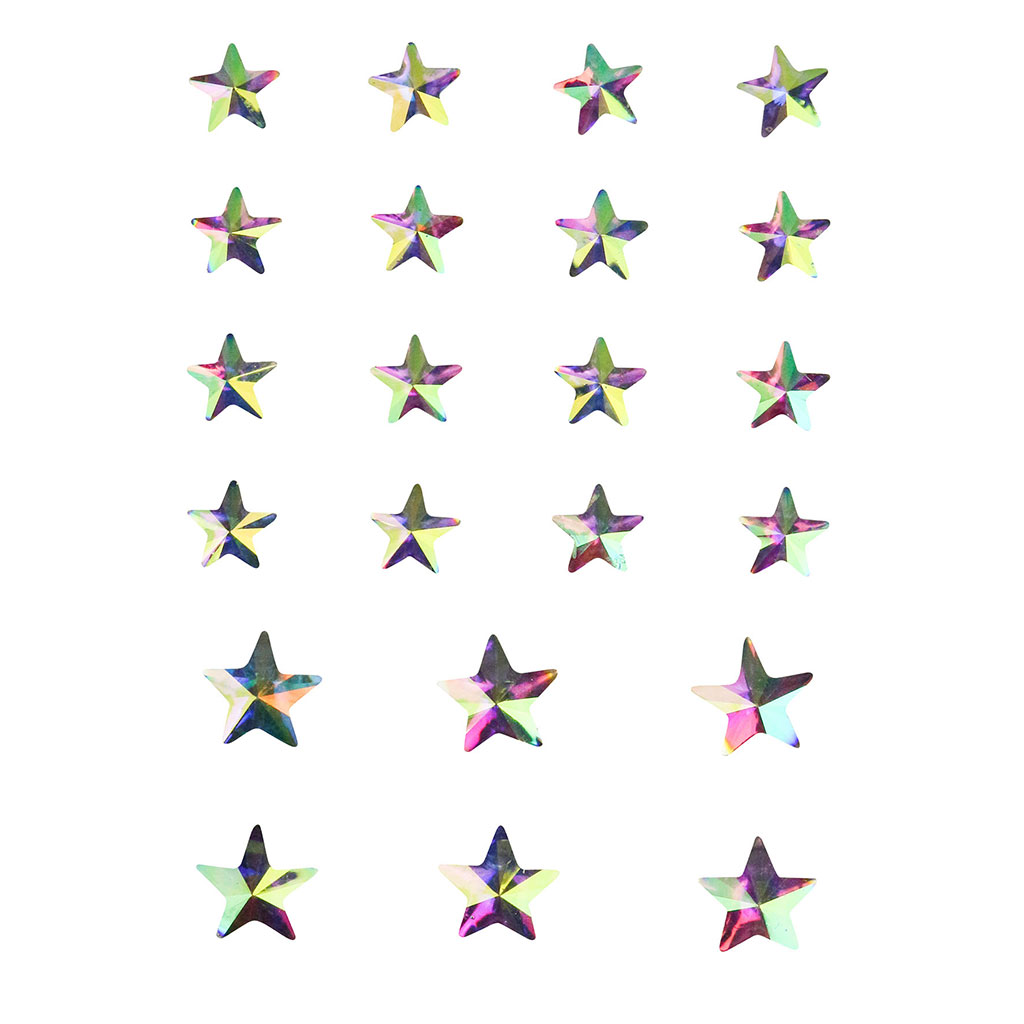 Lot de 22 stickers strass étoiles