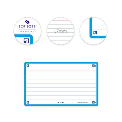 Oxford FLASH 2.0 - Pack de 32 cartes - A7 - ligné - turquoise