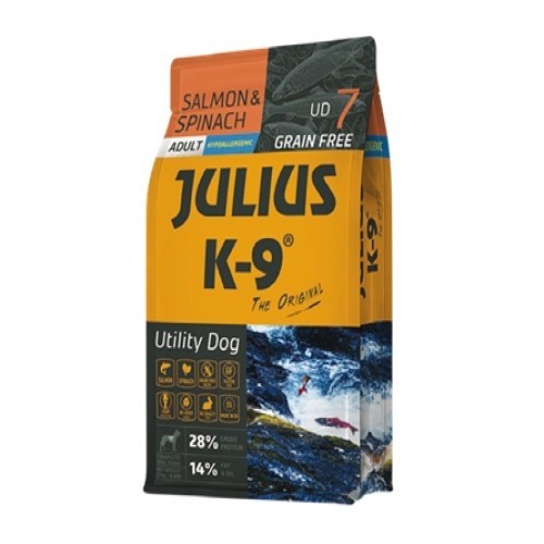 Ração Julius K-9 3 para Cães Adultos com Sabor de Salmão e Espinafre