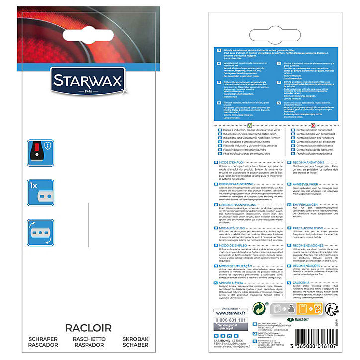 Racloir plaques induction & vitro-céramique Starwax