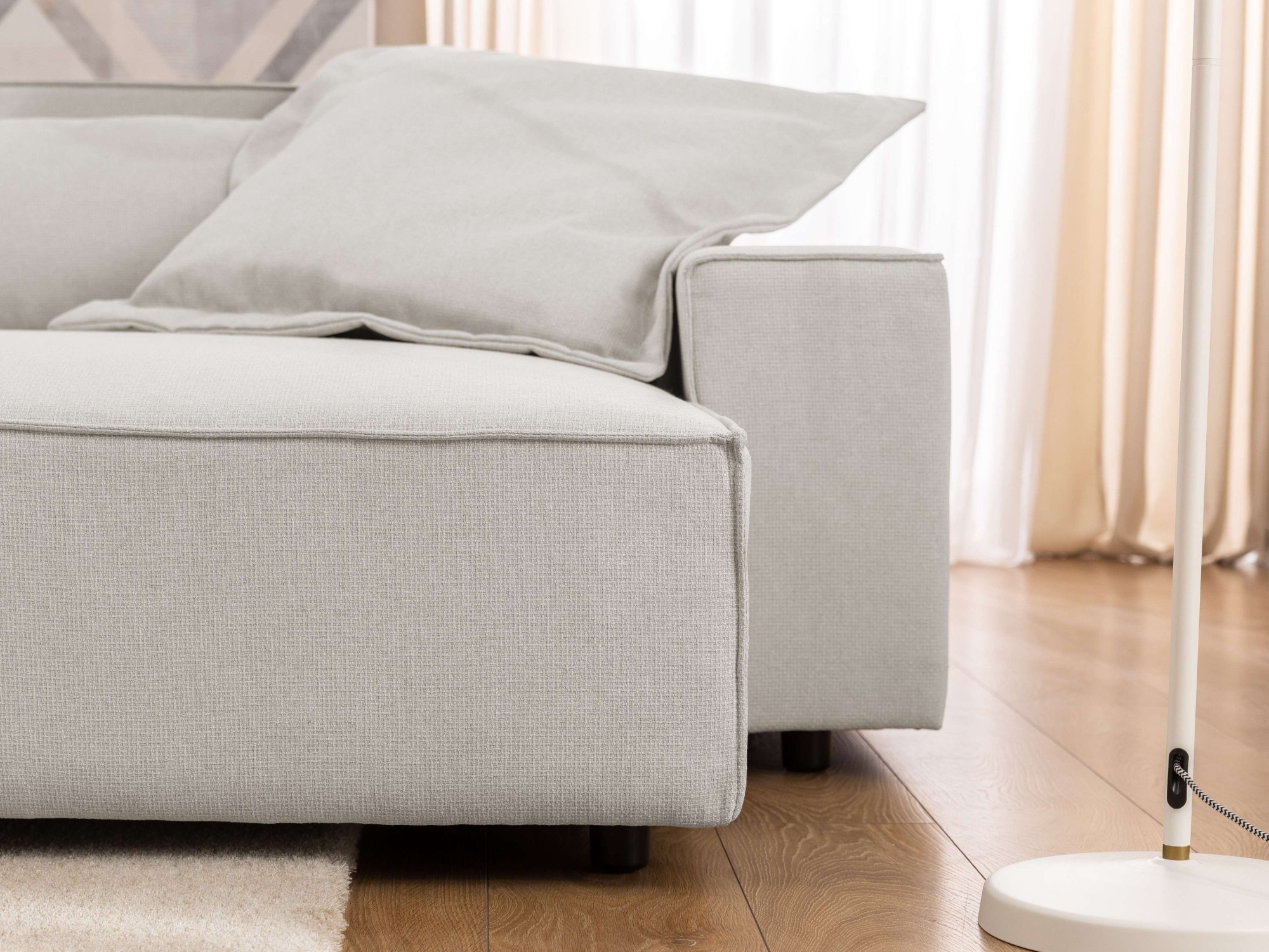 GOODproduct Ecksofa »KINLEE Design-Sofa mit Recamiere rechts/links, Masse B/T/H 251/144/70cm« L-Form mit Wellenunterfederung, ohne Bettfunktion, modern und beguem