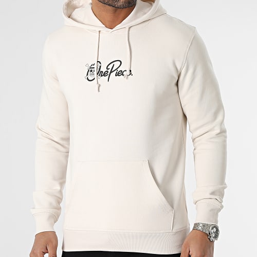 Sweat Capuche Mugiwara Logo Beige Noir