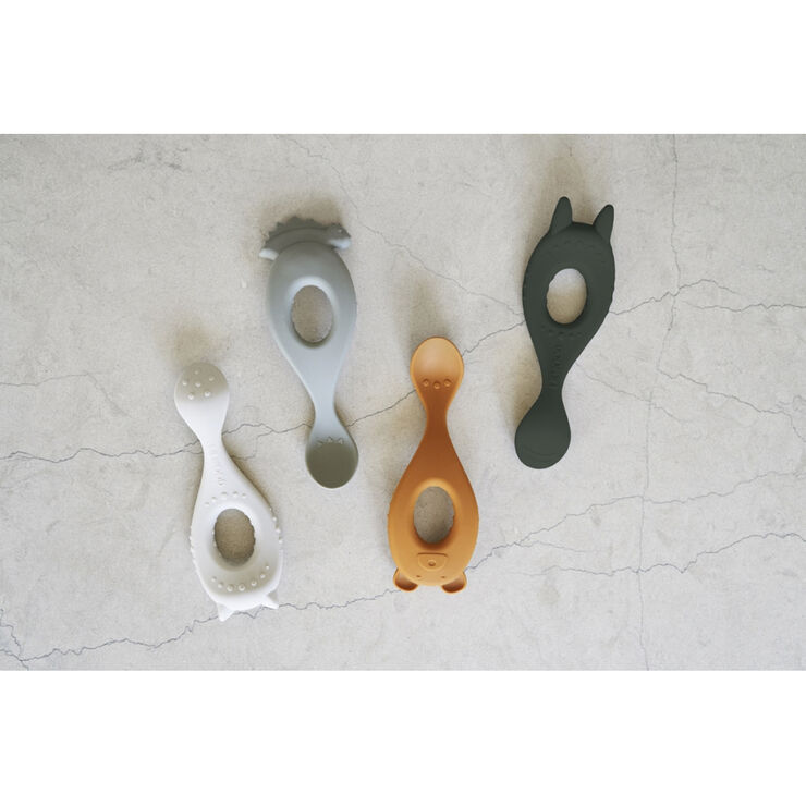 Liewood Liva silicone spoon 4-pack Hunter green mix