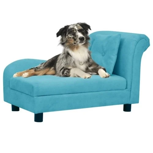 Sofá turquesa para cães com almofada